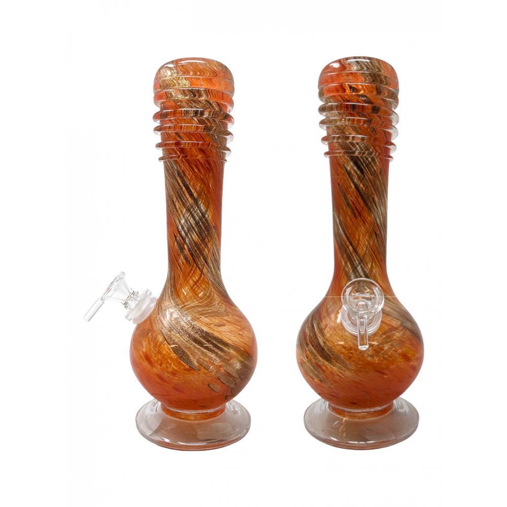 10" Diagonal Color Line with Hat Soft Glass Water Pipe Glass On Glass